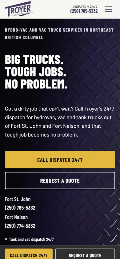 Troyer Ventures on a phone